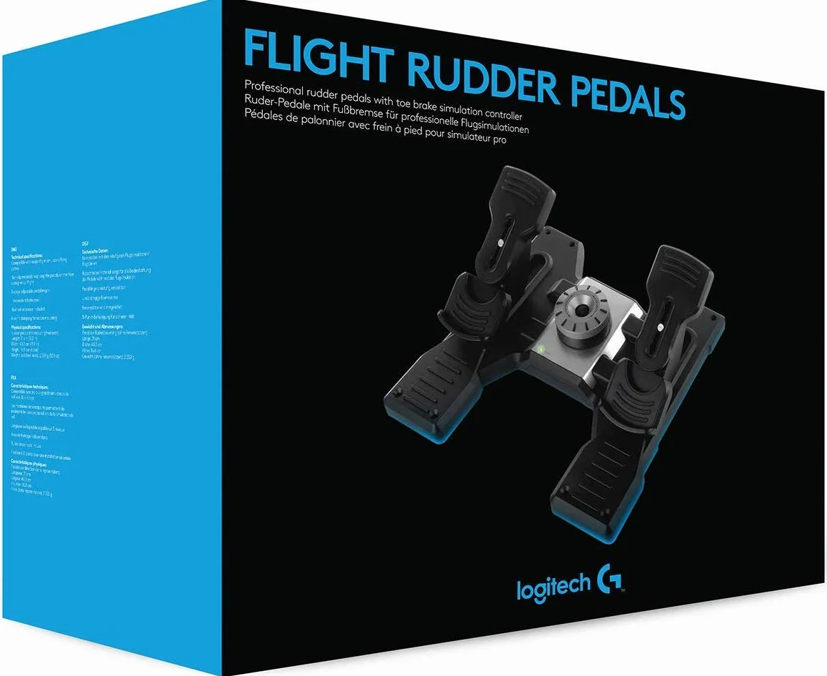 Logitech G Saitek Pro Flight Rudder Pedals Simulations-Pedale zur Rudersteuerung mit Zehenbremse