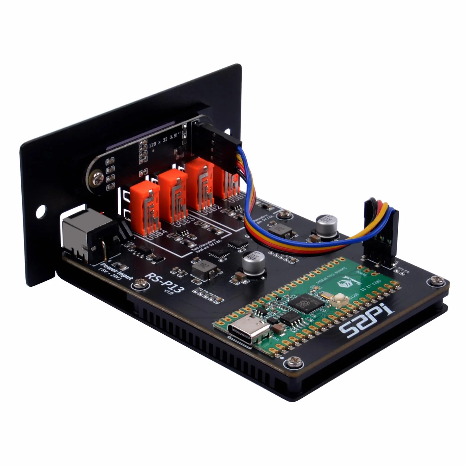 GeeekPi 4 USB Channel 5V Moduł zasilania dla 19-calowego 1U Rackmount