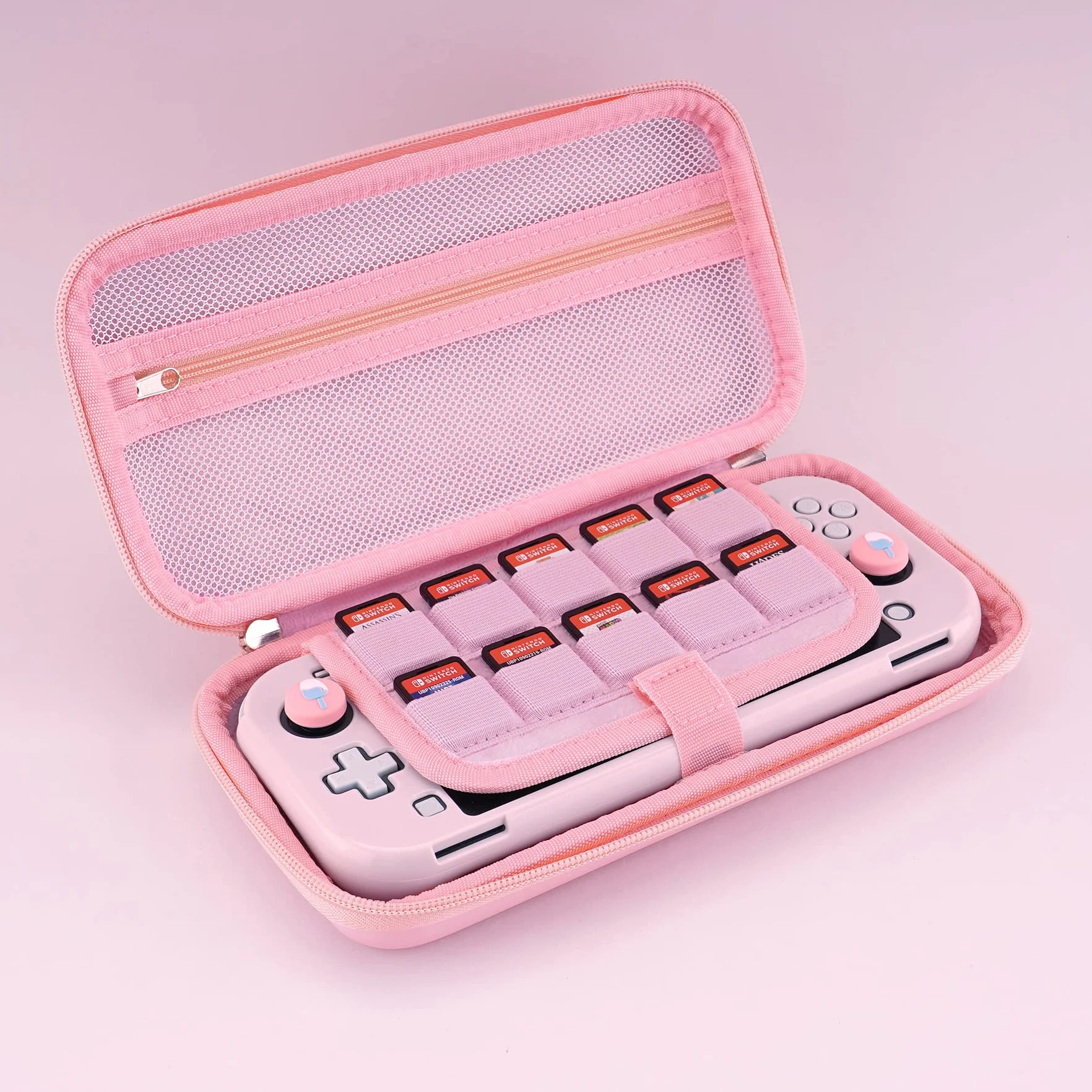 eXtremeRate PlayVital Torba Przenoszenia do Switch Lite,Futerał Przechowywanie do Switch Lite,Torba Podróżna do Switch Lite Akcesoria-Cukierkowy Tęczowy Jednorożec