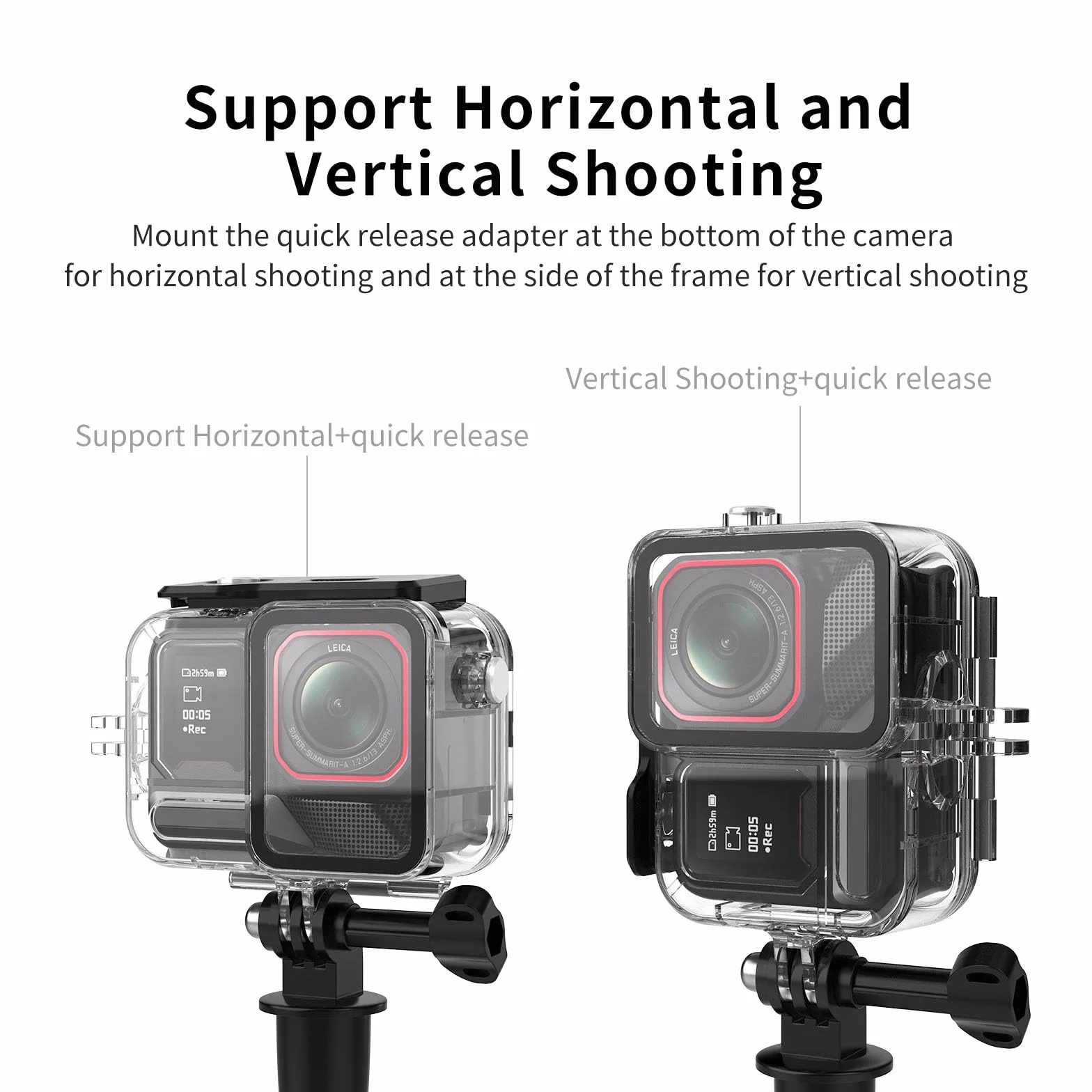 147FT/45M wodoodporna obudowa do Insta360 Ace Pro 2 podwodne nurkowanie etui obudowa obudowa do Ace Pro 2 akcesoria do kamer sportowych z adapterem i śrubą montażową