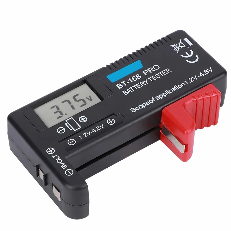 Walfront BT ‑ 168PRO Tester pojemności baterii Tester małych baterii guzikowych kontrola baterii test baterii 1,2 ~ 4,8 V 9 V cyfrowy wyświetlacz LCD