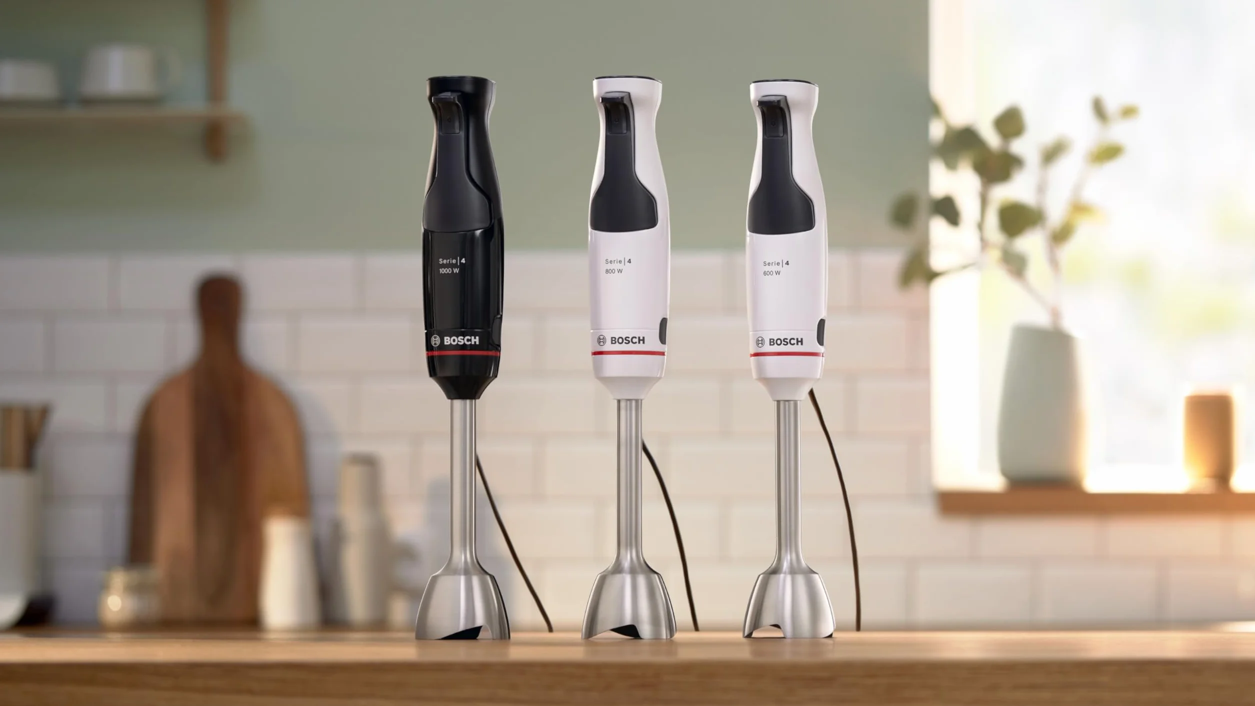 Bosch ErgoMaster seria 4 blender ręczny, 1000 W, blender ze stali nierdzewnej, rozdrabniacz, kubek do miksowania/pomiaru, czarny