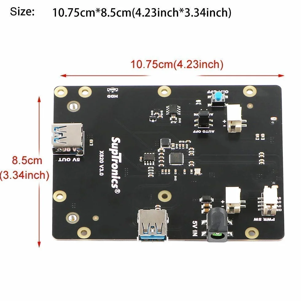 DollaTek Rasberry Pi 3 B+/3B SATA HDD/SSD p?yta rozszerzeń pami?ci masowej, mobilny modu? dysku twardego X820 V3.0 USB 3.0 kompatybilny z 2,5-calowym SATA HDD/SSD/Rasberry Pi 3 Model B+ (B Plus)/3