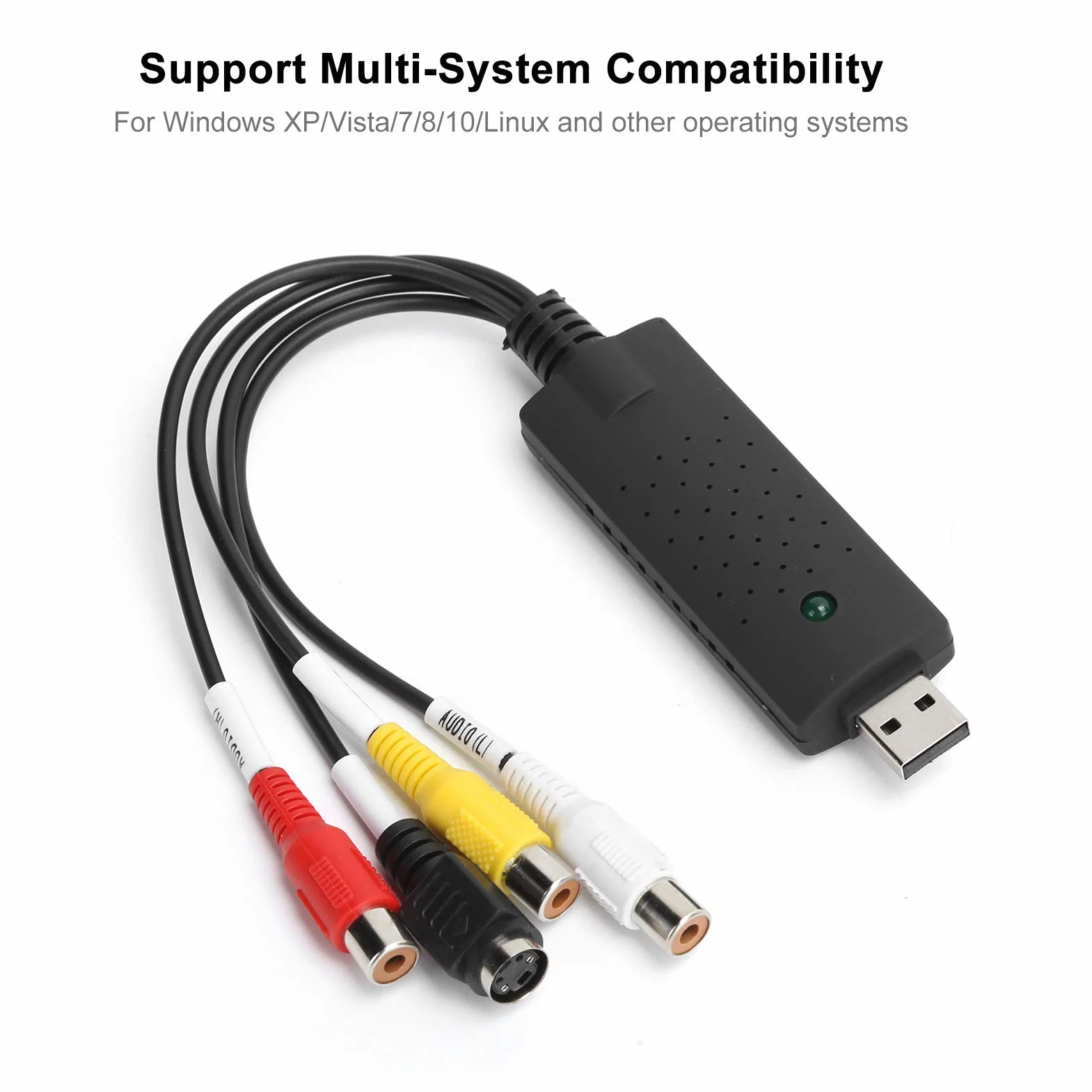 Karta przechwytywania USB 2.0 - AV/Composite i S-Video Audio Video Capture Card Karta do zbierania wideo dla systemu operacyjnego XP/Vista/7/8/10/Linux
