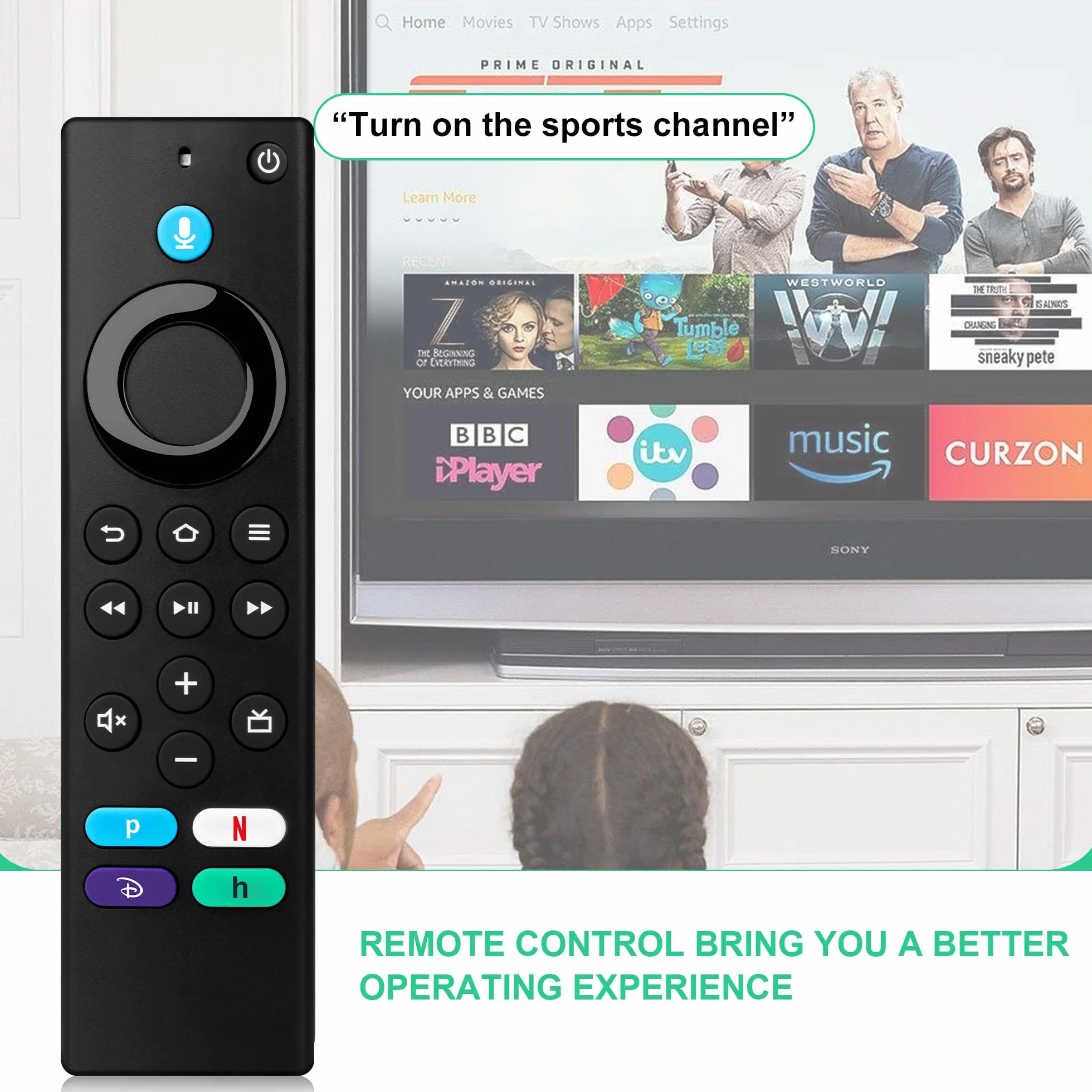 Pilot Zdalnego Sterowania Zastępczy 3. generacja Dopasowanie do Fire TV Stick(2. generacji i 3. generacji)/4K/4K Max/Lite/TV Cube
