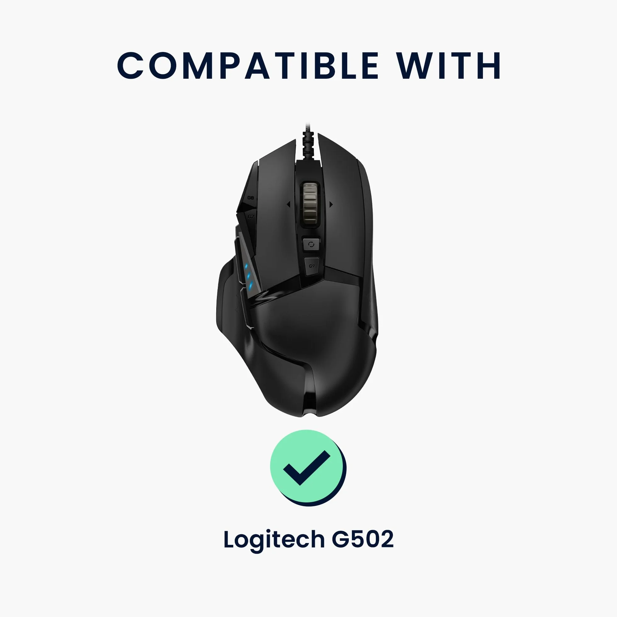 kwmobile Taśma chwytna na mysz kompatybilna z Logitech G502 Grip Tape - antypoślizgowa sztuczna skóra - czarna