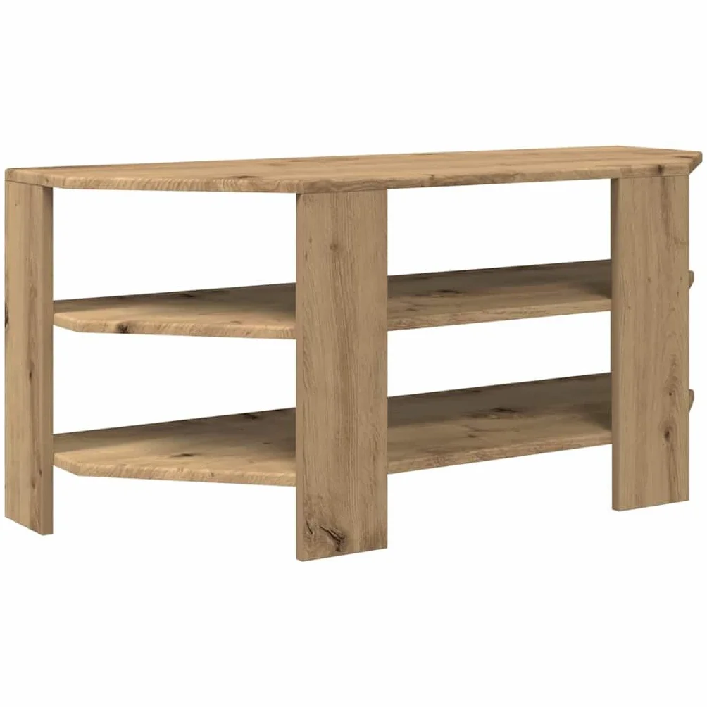 vidaXL RogowaSzafkanaTelewizor Dąb rzemieślniczy 102x40,5x45cm, Stylowy pokój dzienny, nowoczesny prostokątny stół TV, trwała konsola z tworzywa, funkcjonalne centrum rozrywki