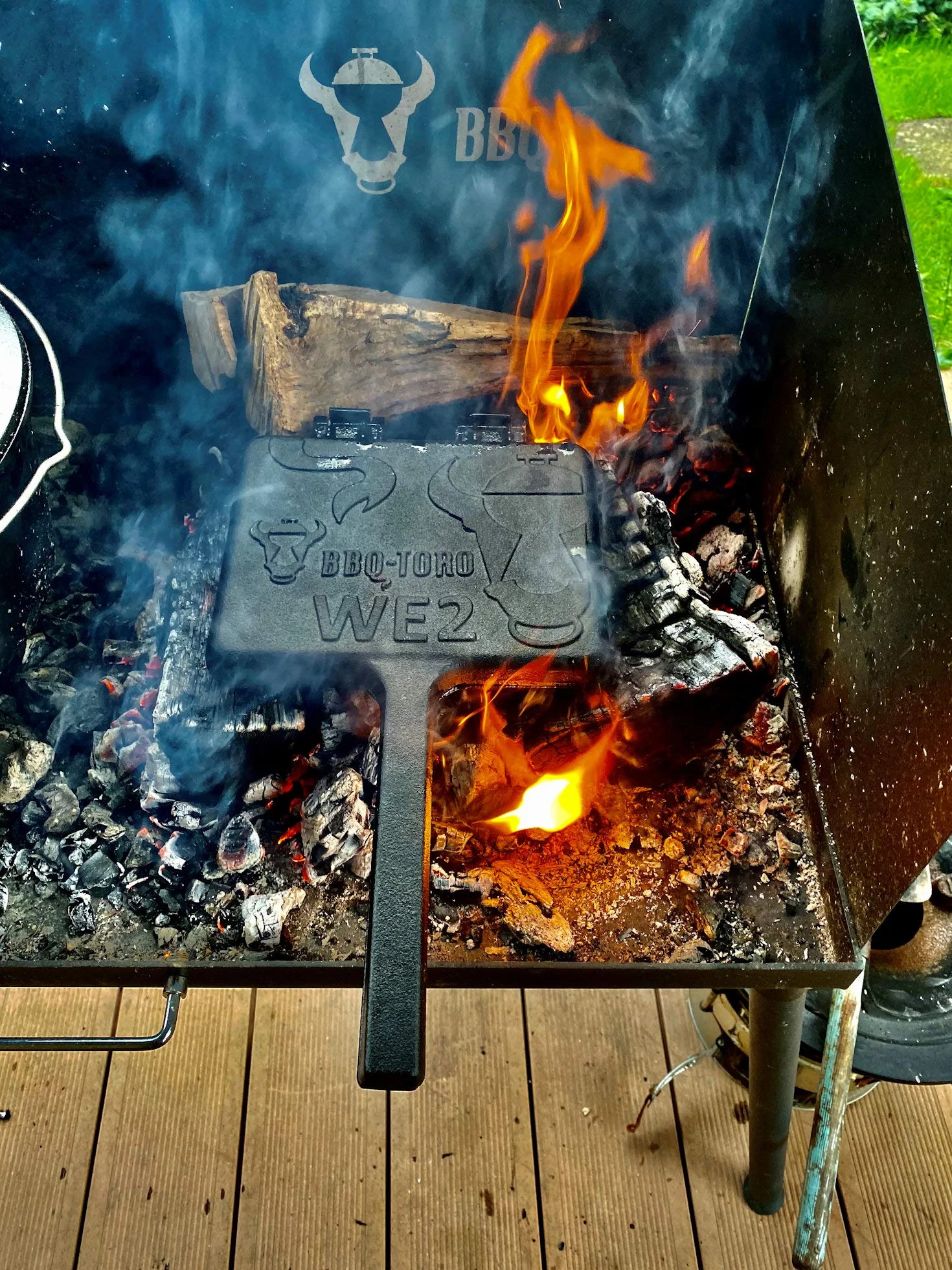 BBQ-Toro Gofrownica Podwójna Żeliwna Prostokątna Czarna