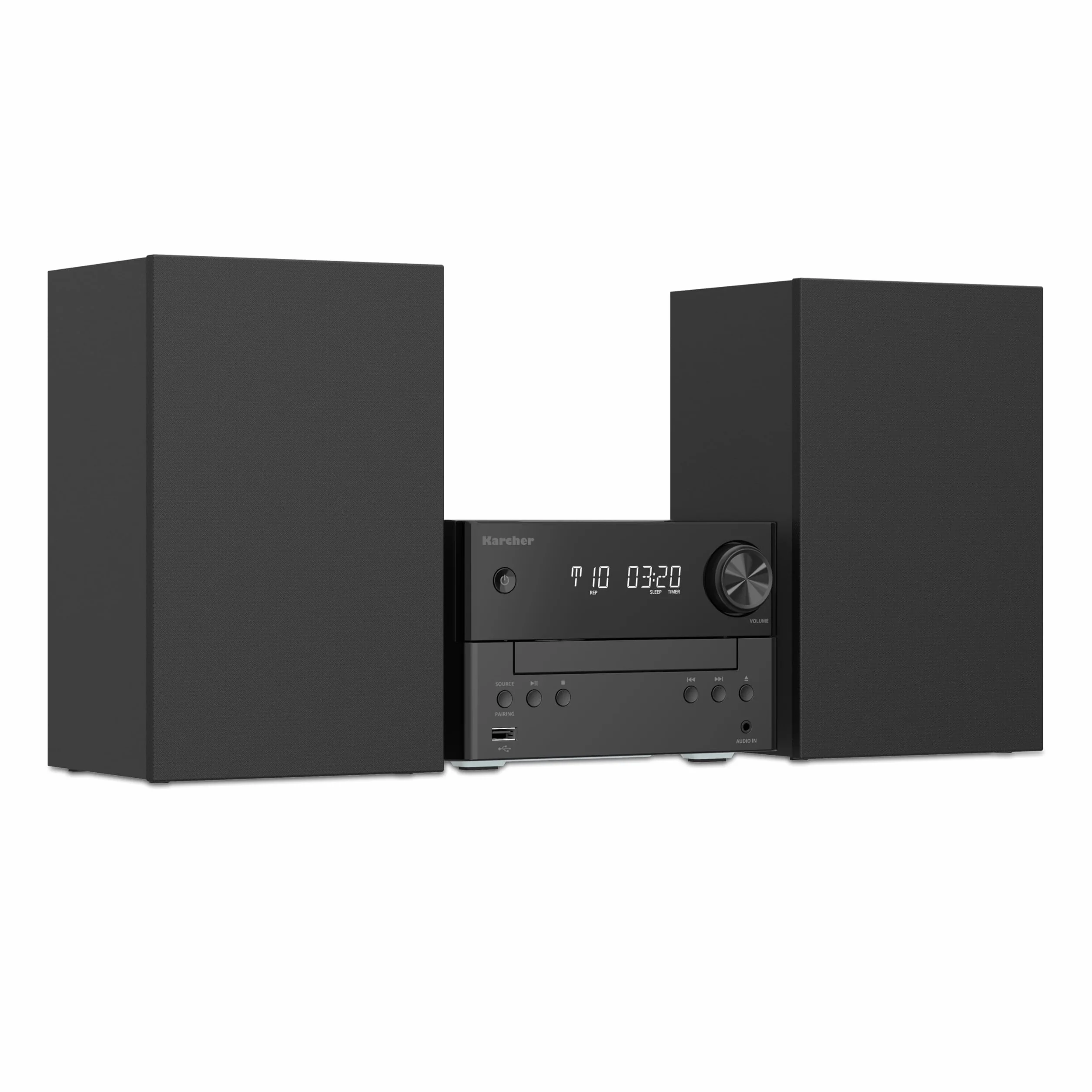 Karcher MC 6475D zestaw stereo kompaktowy z odtwarzaczem CD, radiem DAB+/FM, Bluetooth 5.4, odtwarzanie MP3 przez USB/AUX, centrum muzyczne z 20 W RMS, budzik i pilot zdalnego sterowania