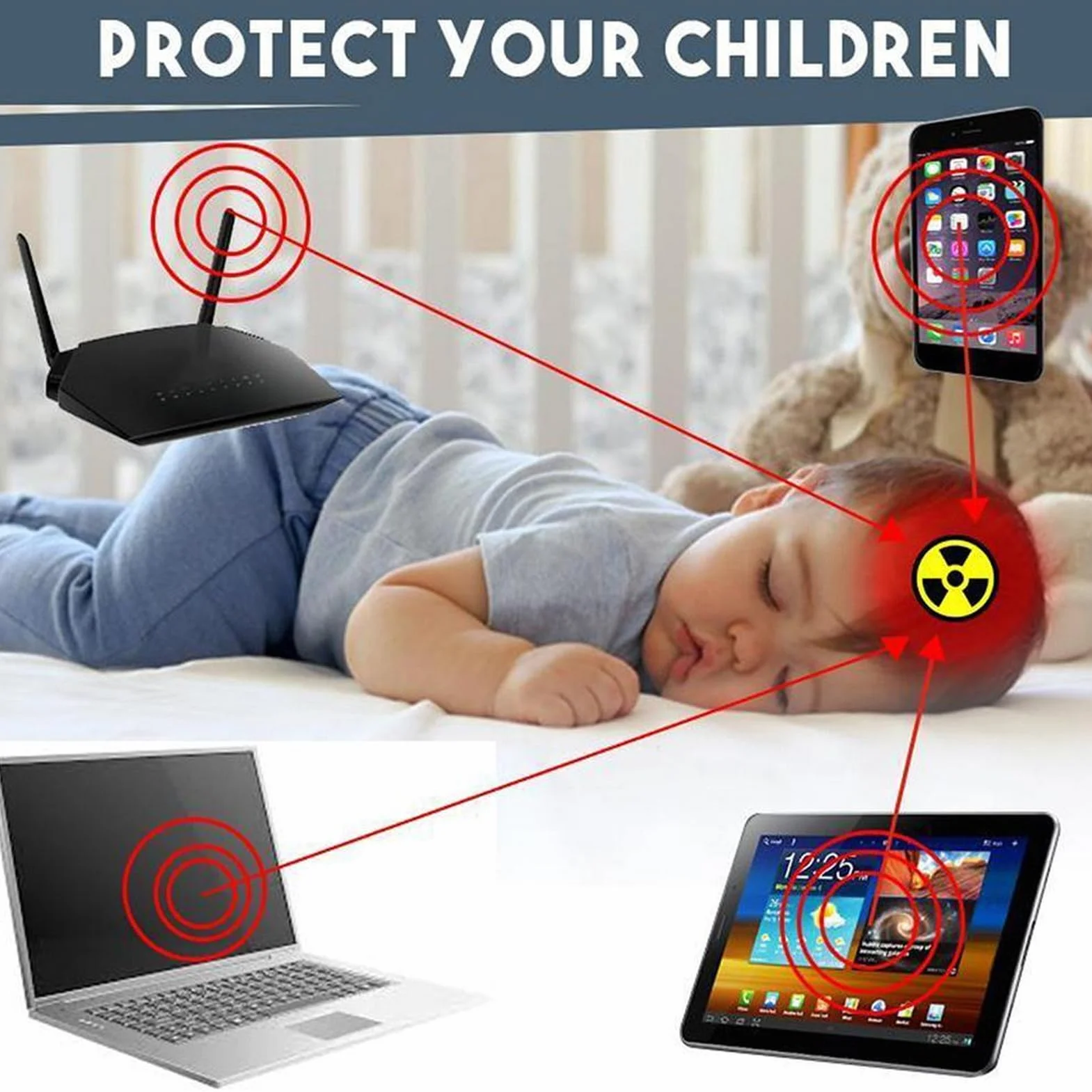6 Sztuk/arkusz Anty-radiacyjna Naklejka na Telefon Komórkowy, 10.8 * 7.2cm Silikonowe Naklejki Chroniące Przed Promieniowaniem, Można wkleić na Komputerach, Laptopach (Styl 2)