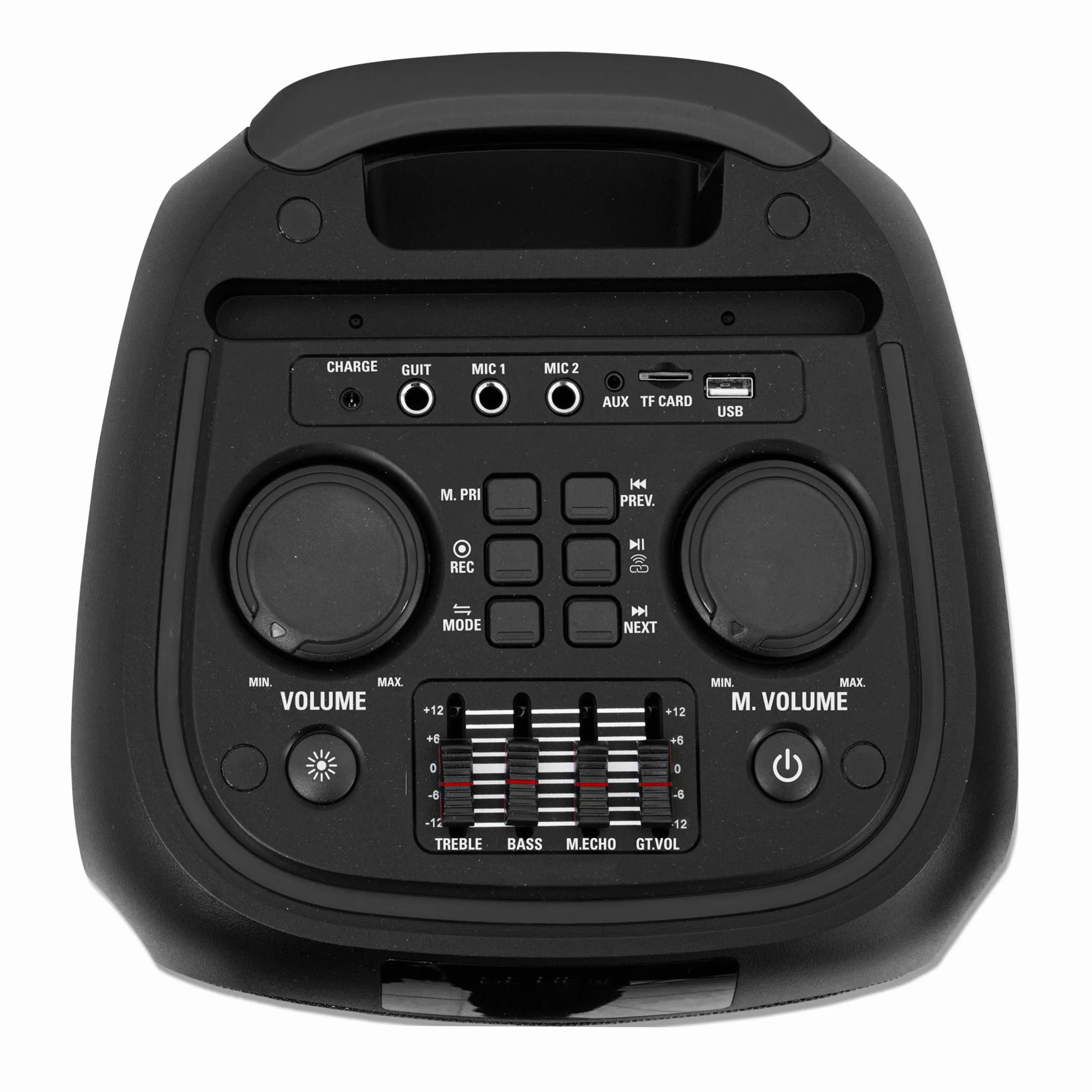 Ibiza - VENUS600 - Przenośny głośnik 2x8"/20 cm, 600 W, zasilany bateryjnie, z efektem świetlnym na przednim panelu i przewodowym mikrofonem - Bluetooth, USB, microSD, AUX i MIC - Czarny
