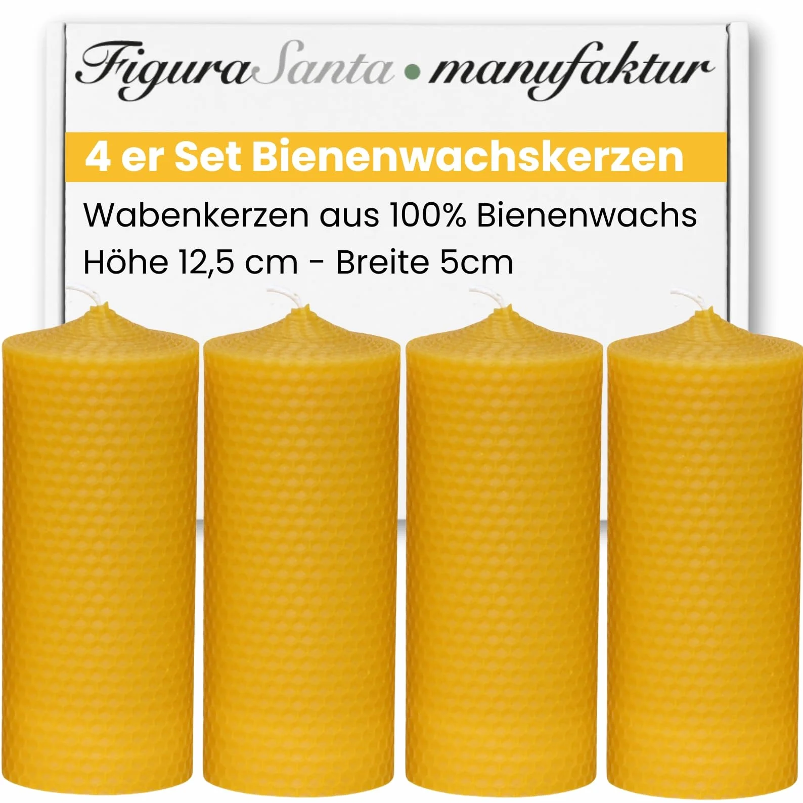 Świece z czystego wosku Black Forest Manufactory 12,5 cm średnica 5 cm plastra miodu