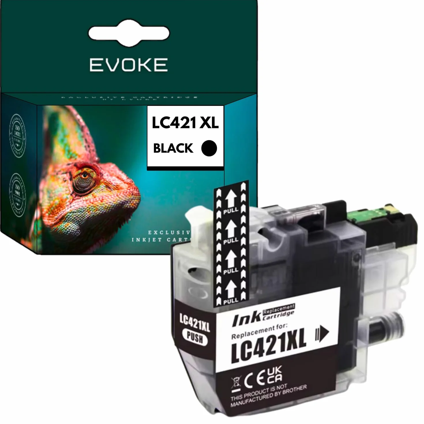 EVOKE LC421 Zestaw tuszy kompatybilny z Brother DCP-J1050DW DCP-J1140DW MFC-J1010DW (Zestaw CMYK) 500 Stron 46 ml
