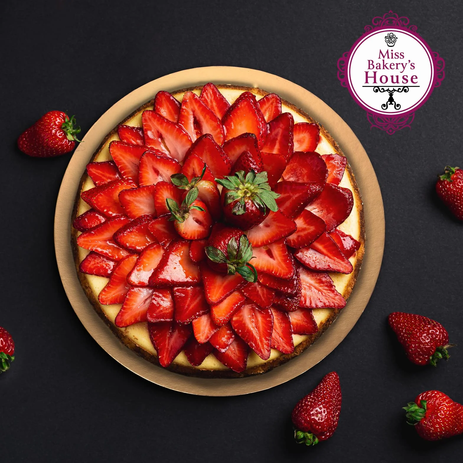 Miss Bakery's House Cake Board Ø 20 cm 2 mm dwustronny okrągły talerz na tort srebrny złoty 10 szt.