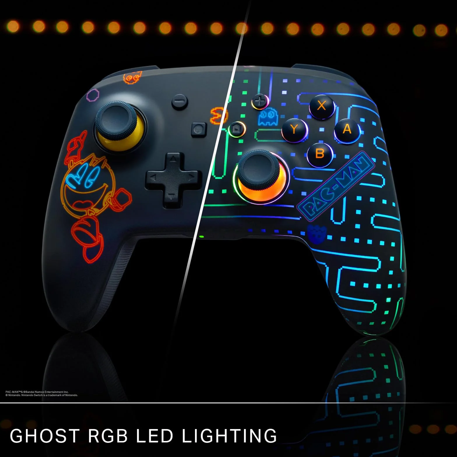 PowerA Enhanced Wireless Controller for Nintendo Switch with Lumectra - PAC-MAN NEON ARCADE