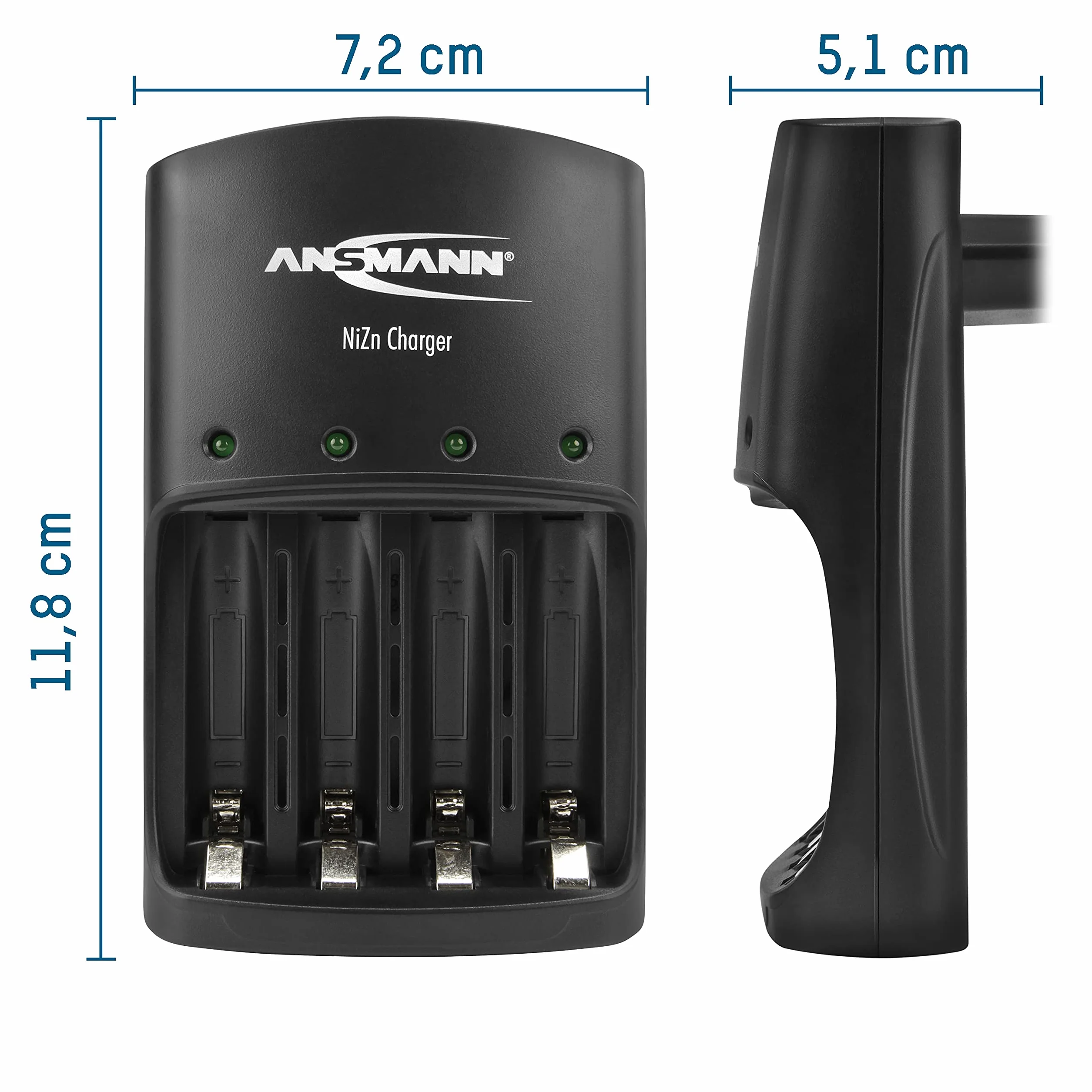 ANSMANN NiZn Charger Caricabatteria - Caricatore Per NiZn Batterie - Pile Nichel-Zinco 1,6V AAA - AA - Mignon - Micro