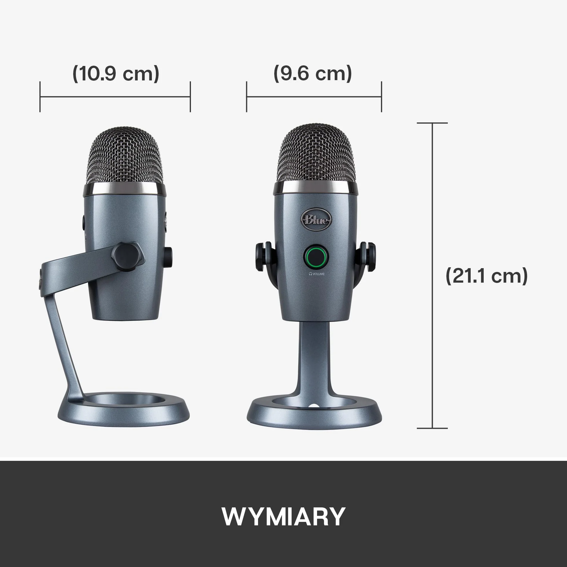 Blue Yeti Nano USB Mikrofon, Srebrny, 5 W