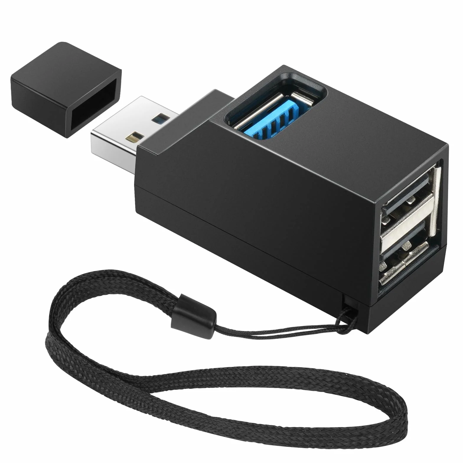 AXFEE 3-portowy koncentrator 3.0, mini hub z portem 3.0 i 2 portami 2.0, adapter rozszerzenia, koncentrator danych do laptopa, MacBooka, komputera stacjonarnego