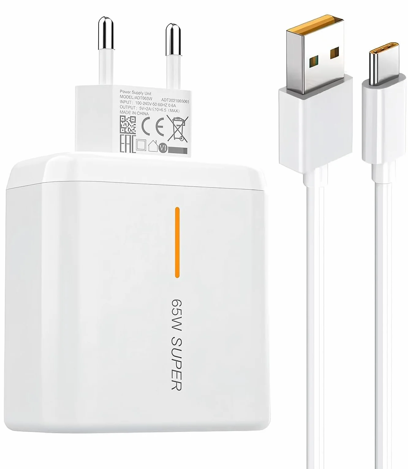 Szybka ładowarka 65 W z kablem USB C 2M 6A do ładowania OPPO SUPERVOOC, SUPERVOOC ładowarka sieciowa do OPPO Find X7 Ultra X5 Pro X6 X3 Reno10 Reno 8 Reno 7 A74 A72 Oneplus 11