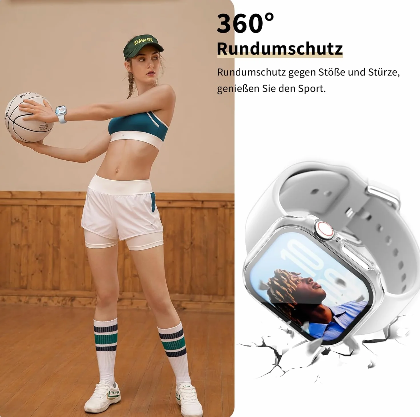 2 sztuki Kompatybilne z Apple Watch SE 3/SE 2/SE/6/5/4 etui ochronne z folią ochronną na wyświetlacz 44 mm, twarda obudowa, wbudowana, odporna na zarysowania szkło hartowane, folia ochronna do
