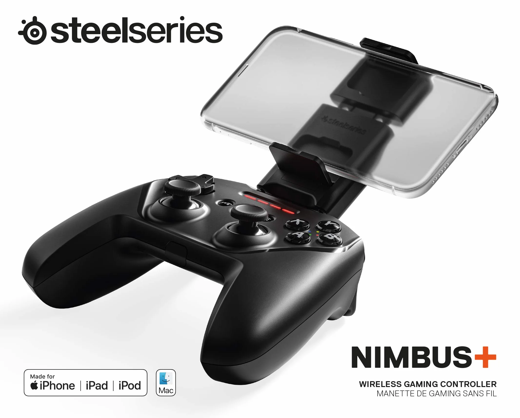 SteelSeries Kontroler Nimbus+ - Sprawniejsze działanie na wszystkich urządzeniach Apple
