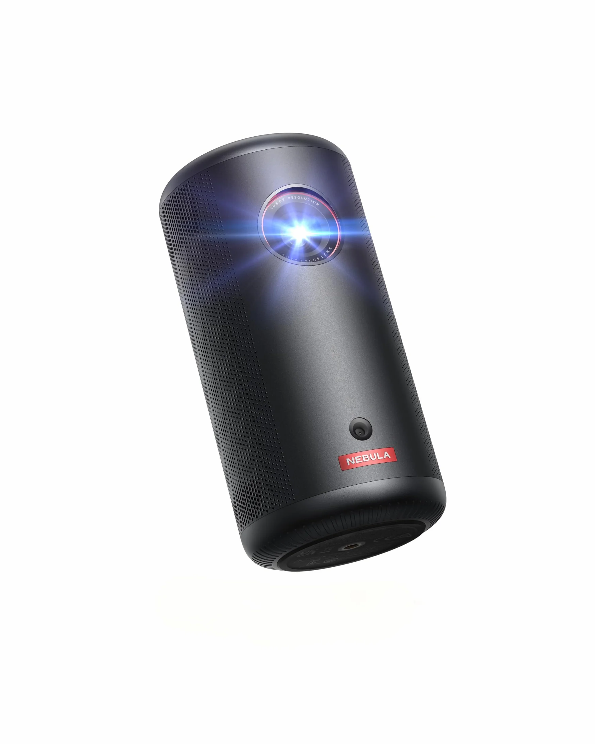 Nebula Capsule3 mini projektor, inteligentny projektor, 1080p, Wi-Fi, 200 ANSI lumenów, przenośny projektor, z GTV, Netflix, Dolby Digital, obraz 120", wbudowany akumulator, czas odtwarzania 2,5