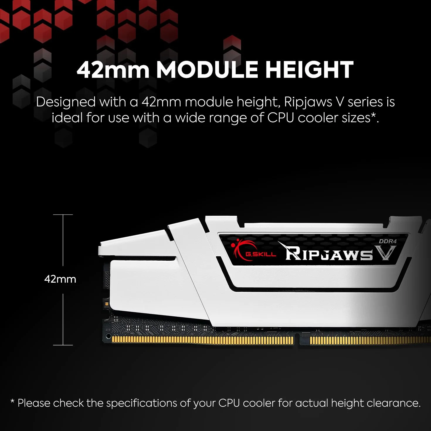 Gskill F4-3200C16D-32GVK Memory D4 3200 32GB C16 RipV K2 2x 16GB, 1,35V, RipjawsV schwarz