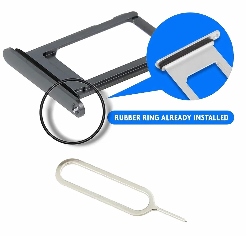 MMOBIEL Uchwyt karty SIM Kompatybilny z iPhone'em XS - 5,8 cala - 2018 - sanki tacki karty SIM - w tym gumowa uszczelka i sima - szary
