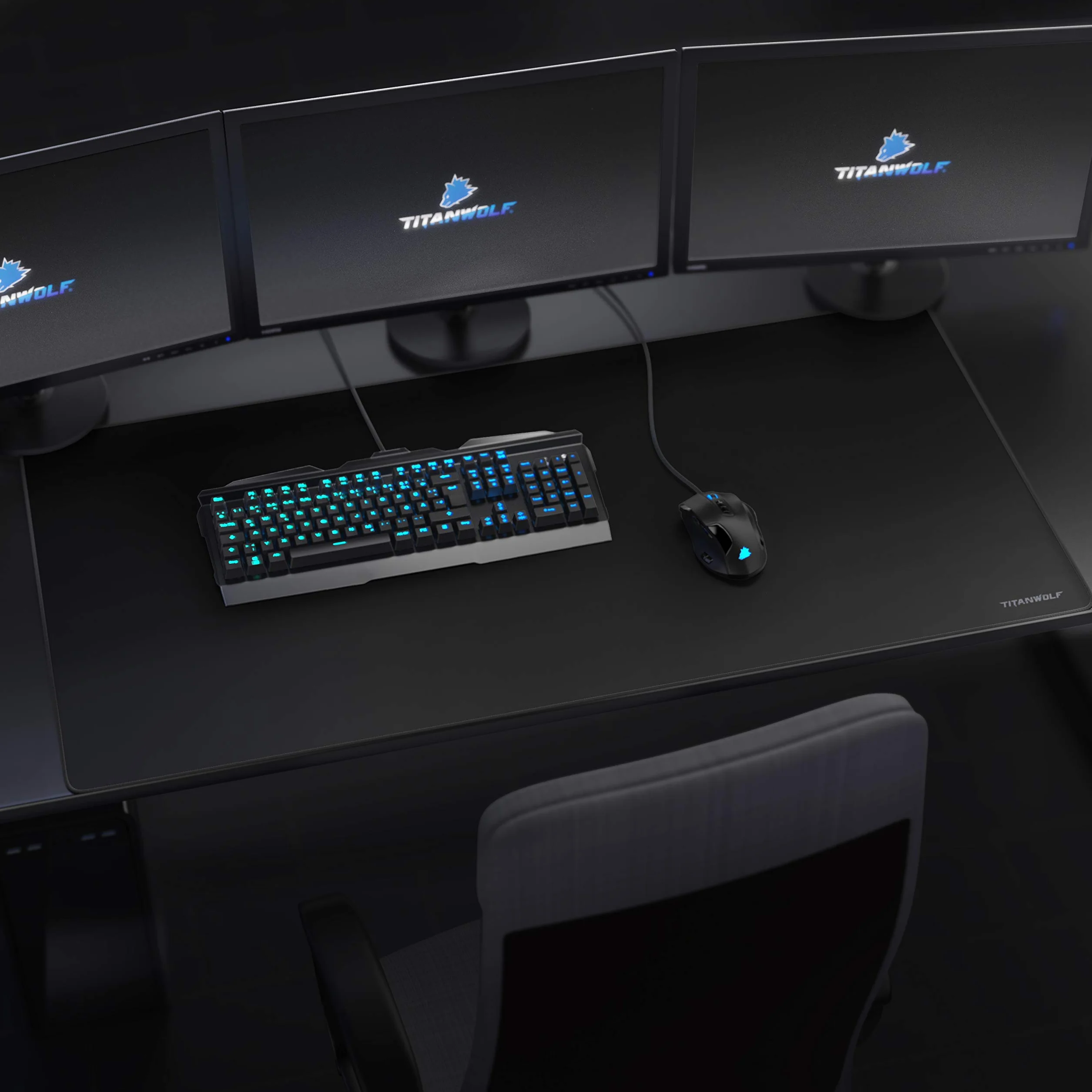 Csl-Computer Titanwolf, B07VSDTND1 Podkładka Pod Mysz Dla Graczy, XXXL, Czarny