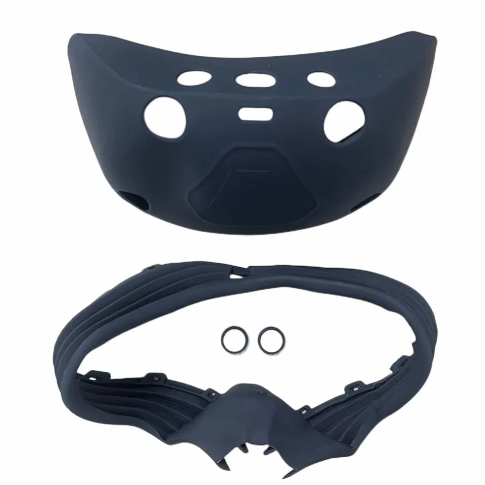EMEBAY Twarz VR Silikonowe Etui do PSVR2 / Play*station VR2, miękkie, zmywalne, ochronne etui VR dla PS VR2, gumowe etui ochronne z czapką z kołysaniem, czarny, Pokrowiec silikonowy