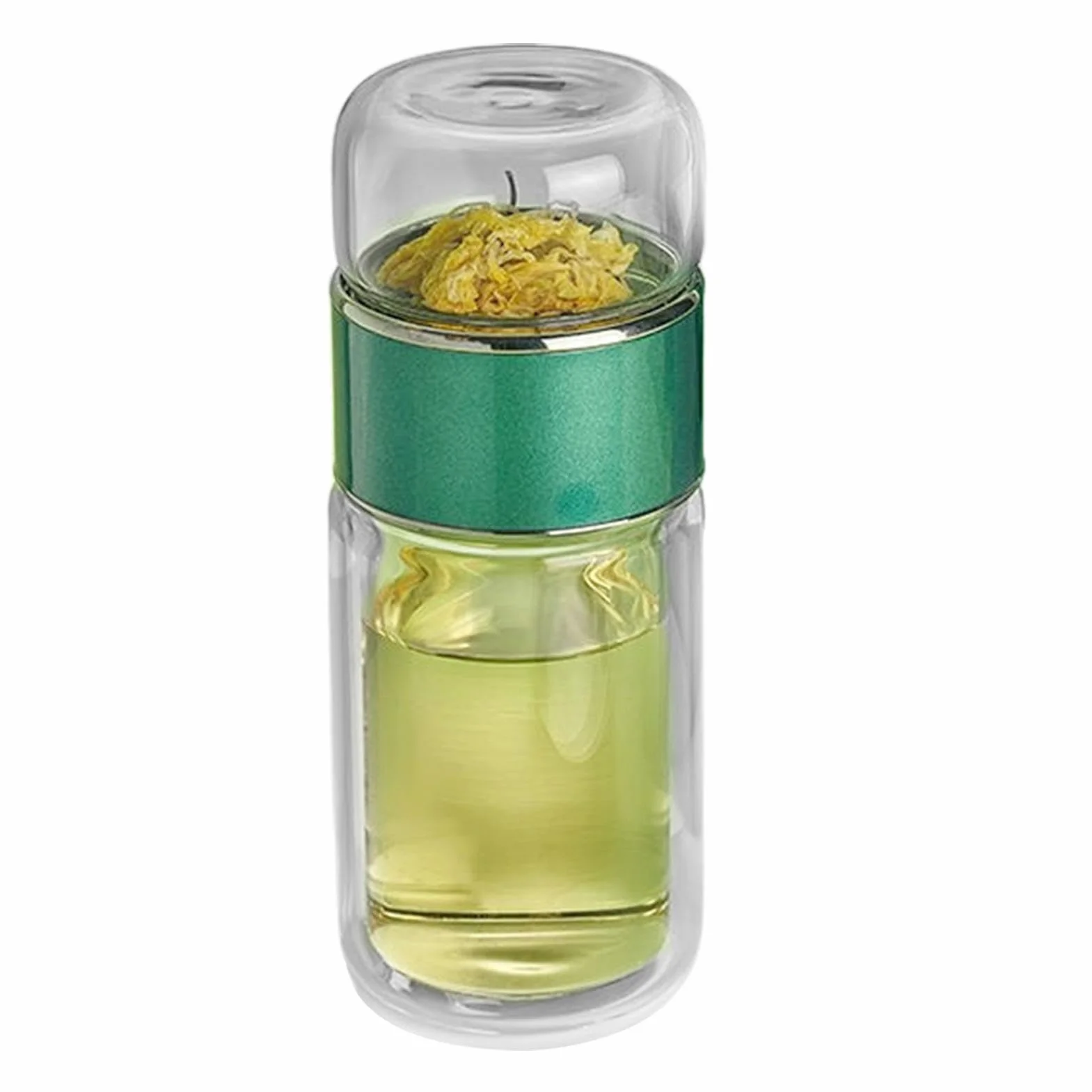 Infusifie Zaparzacz do herbaty 3 w 1 szklany butelka z podwójną warstwą separacji herbaty i wody szczelny