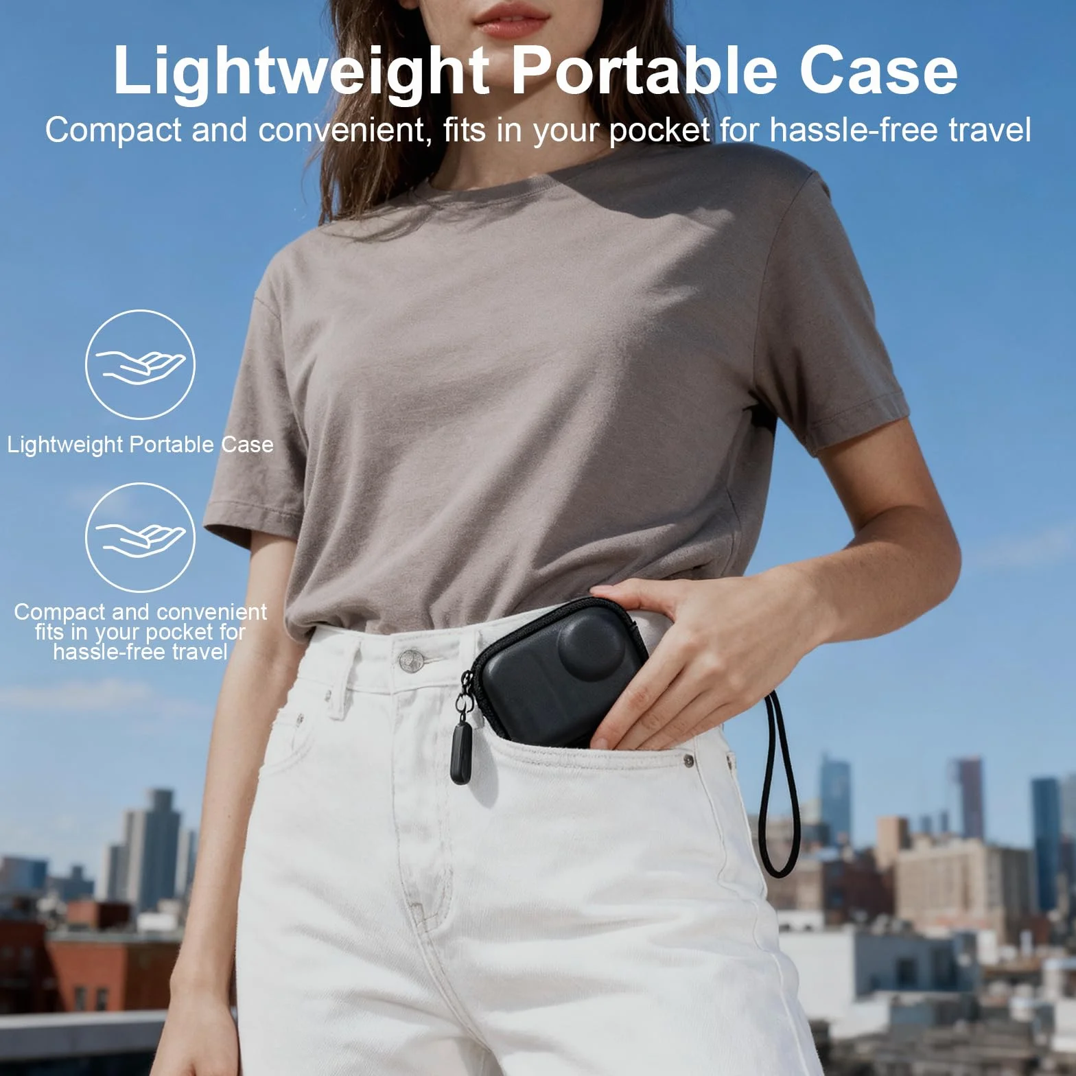 Osmo Nano torba na aparat fotograficzny, przenośna torba do przechowywania z twardą obudową PU, akcesoria DJI Osmo Nano, wodoszczelna, odporna na uderzenia torba podróżna z paskiem na