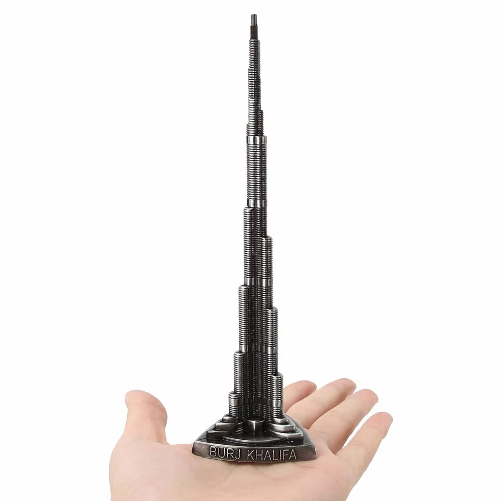 Burj Khalifa Tower Model Dubai Tower Model Miniaturowy Ornament Model ze Stopu Kreatywne Modelowanie Dekoracje Biurowe