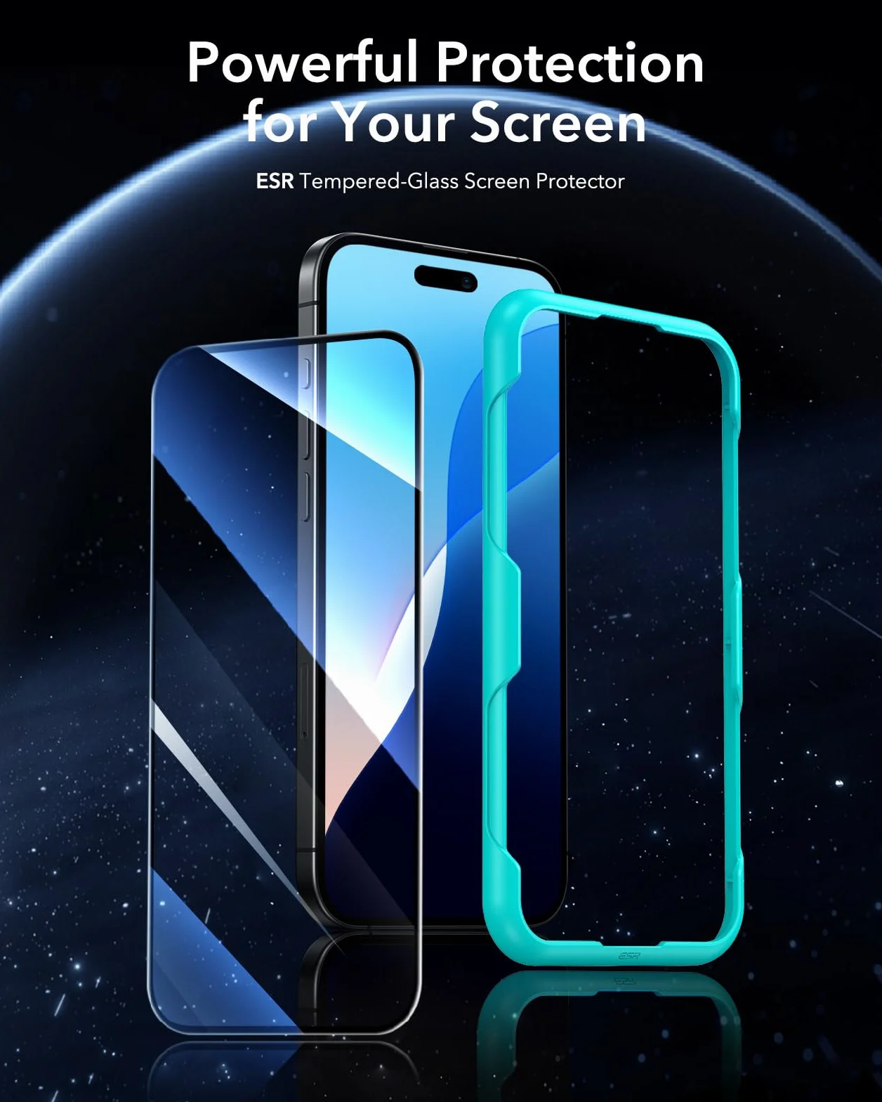 ESR iPhone 15 folia ochronna na wyświetlacz ze szkła pancernego, 3 folie ochronne na wyświetlacz, zakrzywione krawędzie 2,5D, pełna ochrona wojskowa, ochrona przed zadrapaniami