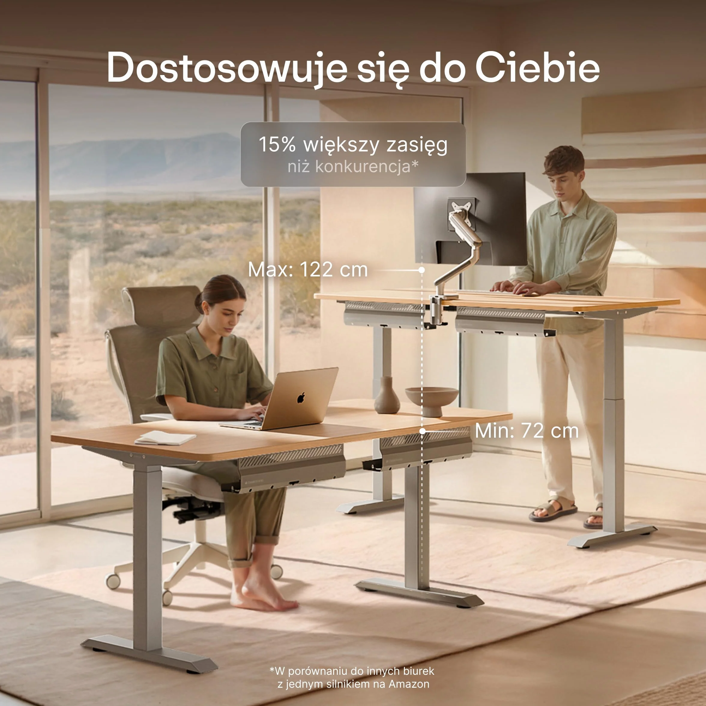 Desktronic biurko z regulacją wysokości (160 x 80 cm) – biurko do siedzenia i stania z gniazdami do ładowania – biurko z regulacją wysokości, elektryczny ekran dotykowy i stalowe nóżki