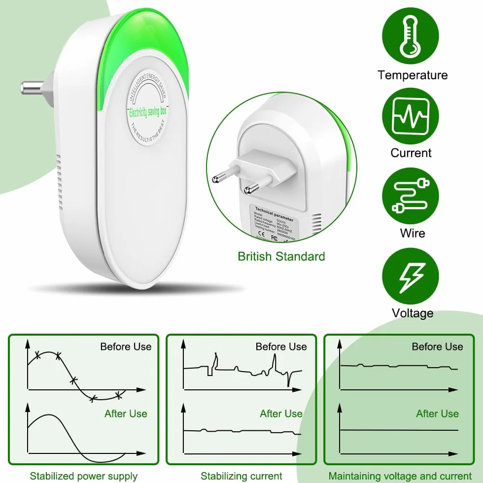 Power Saver, 4 sztuki urządzeń energooszczędnych, energooszczędne urządzenie do oszczędzania energii, 90-250 V Household Electricity Saving Box, stabilizator napięcia, energooszczędny