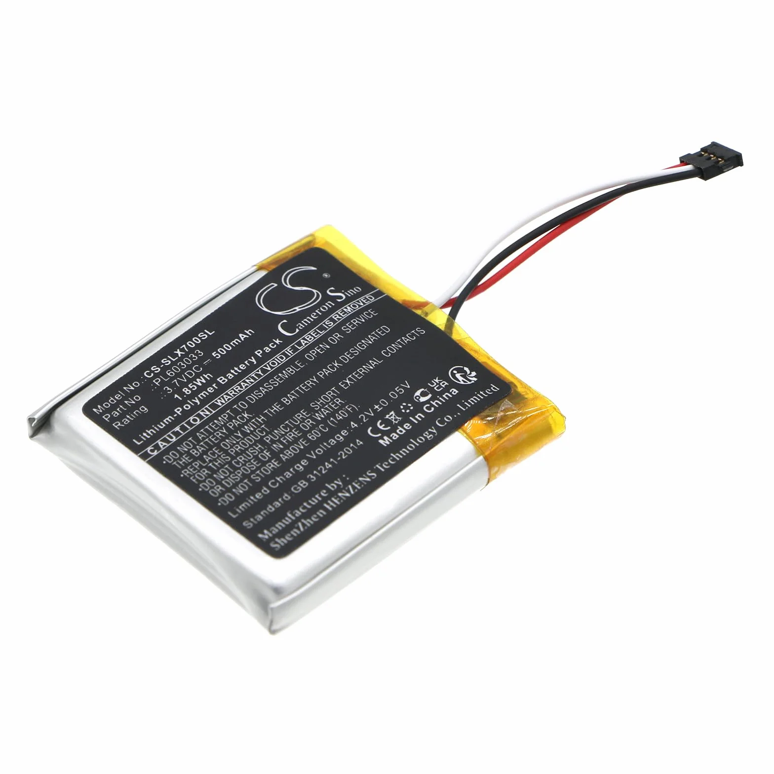 TECHTEK Bateria 500mAh kompatybilny z [SteelSeries] Arctis Nova 7P, Arctis Nova 7X zastępuje PL603033