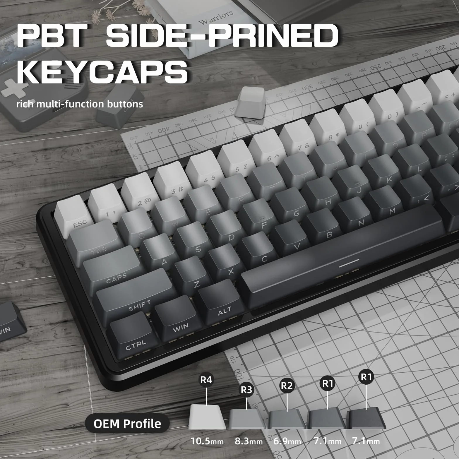 LexonElec x Attack Shark X66 60% Bezprzewodowa Klawiatura Mechaniczna z Pokrętłem Głośności, Hot-swap Gasket Mount, 2.4G/USB-C/BT5.0, QWERTY PBT Keycaps, Mini 66 Key Klawiatura do gier RGB-Szary
