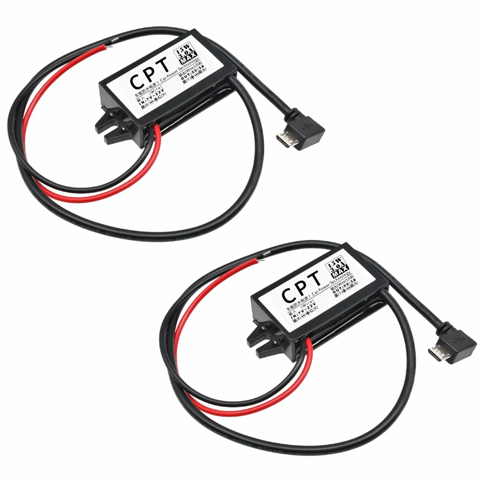 Heemol 12V na 5V Micro USB, moduł konwertera Buck 3A 15W DC na DC adapter samochodowy