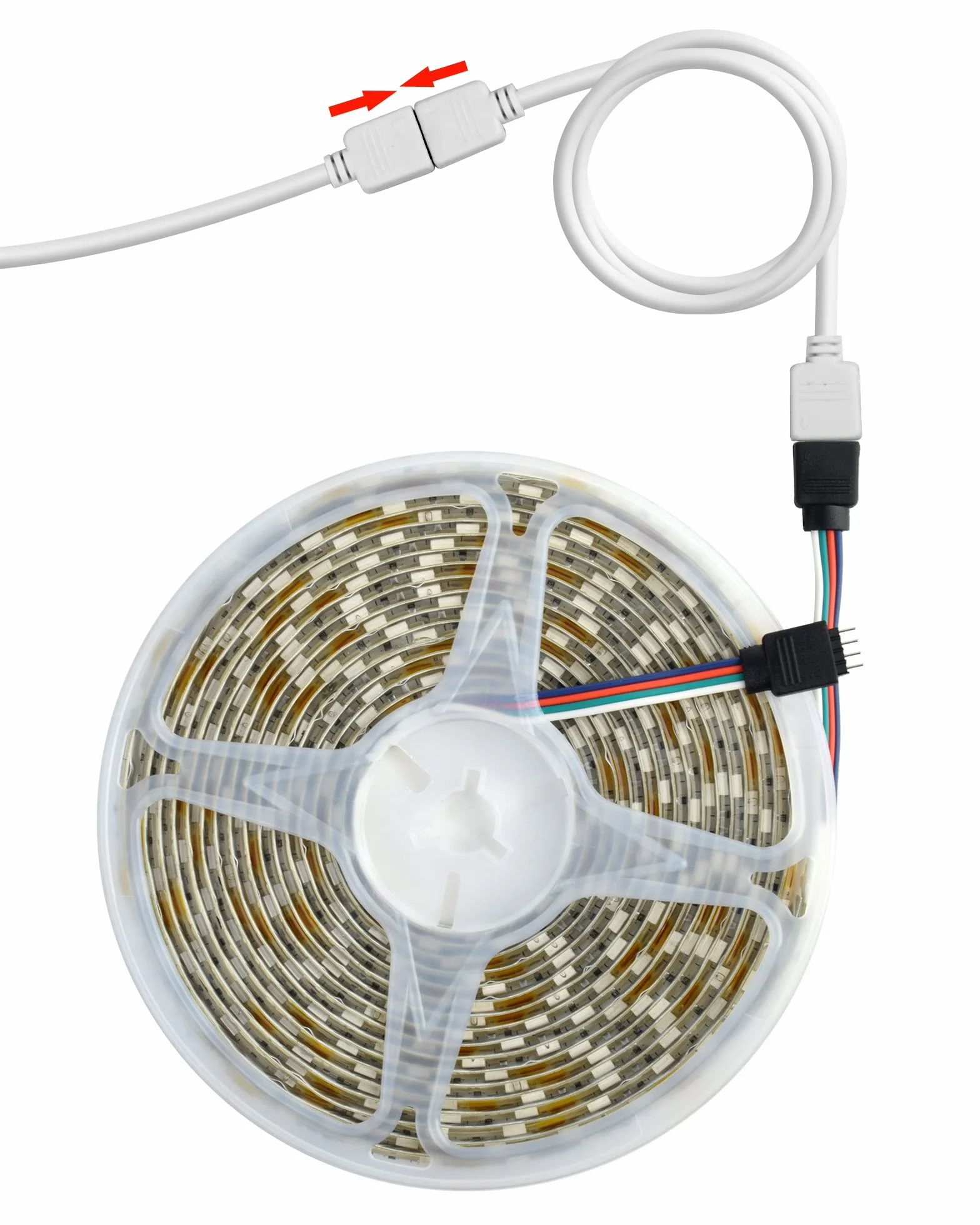 Sienoc 2,5 m 250 cm przedłużacz kabel do LED RGB-Strip 4-pinowy, łącznik, odpowiedni do taśm LED RGB