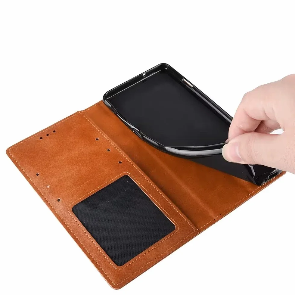 RankOne Etui z portfelem do Motorola Moto ThinkPhone / Lenovo ThinkPhone (6,6 cala), magnetyczne etui skórzane z klapką z przegródkami na karty czarne