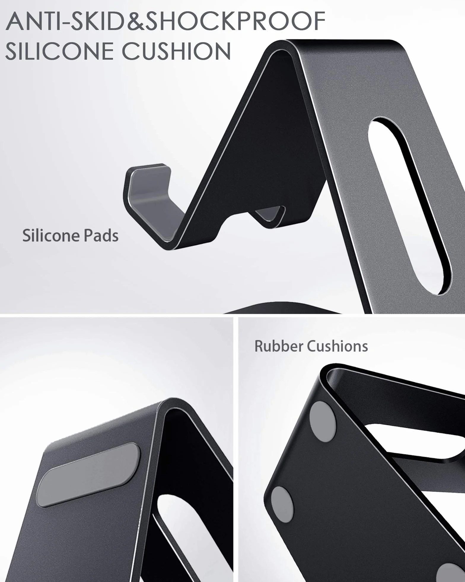 Stojak na telefon komórkowy Lucrave, podstawka, uchwyt, aluminiowa podstawka na biurko kompatybilna z przełącznikiem, wszystkie smartfony, iPhone 15 14 13 12 Plus Mini Pro Max Xs Max Xr X SE-czarny