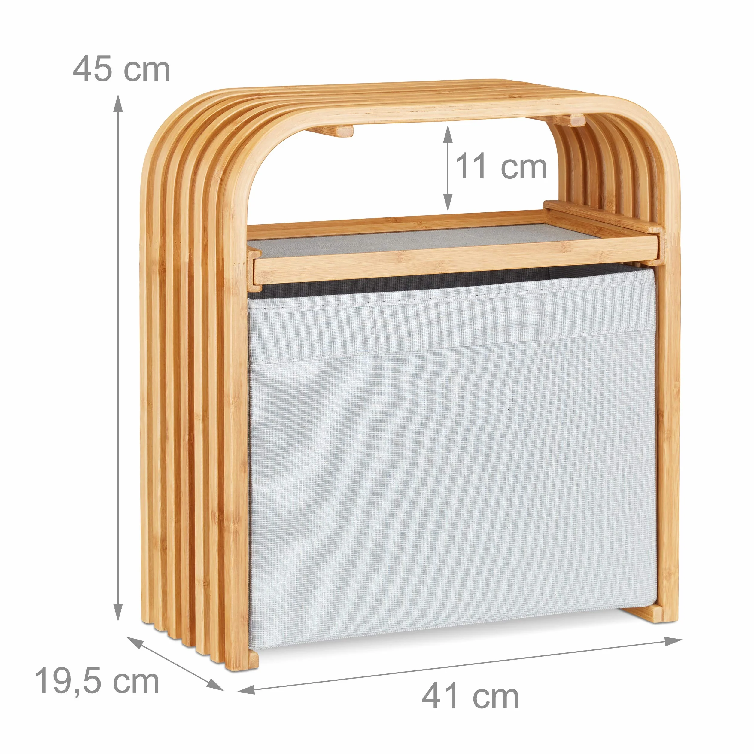 Hocker z bambusa z miejscem na przechowywanie, design, schmalny, idealny do garderoby, siedzisko, holzhocker, naturalny