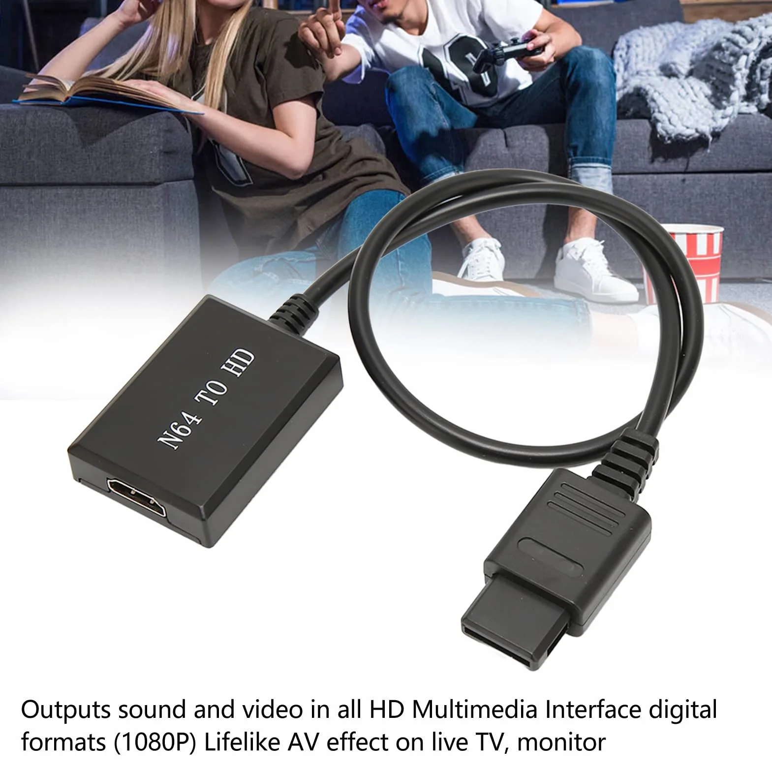 Konwerter N64 na HDMI, N64 HDMI adapter audio N64 na HDMI adapter kabel obsługuje 720P 1080P kompatybilny z konsolą N64/SNES