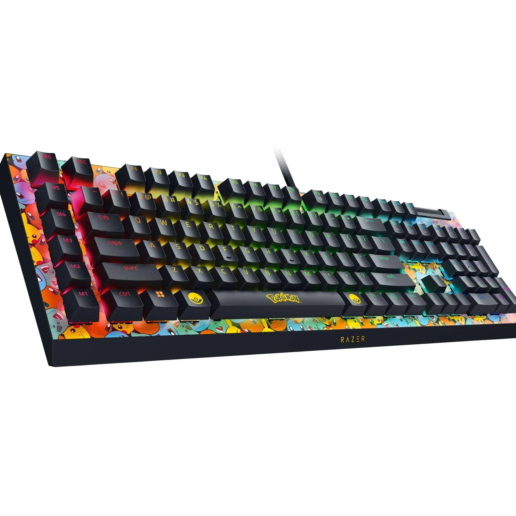 Razer BlackWidow V4 X Pokémon Edition mechaniczna klawiatura do gier Chroma RGB zielony przełączniki Clicky QWERTY US-Layout