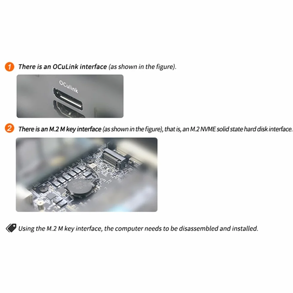 OCuP4V2 OCuLink GPU Dock NVME M.2 do OCulink Adapter do laptopa Mini PC na zewnętrzną kartę graficzną z