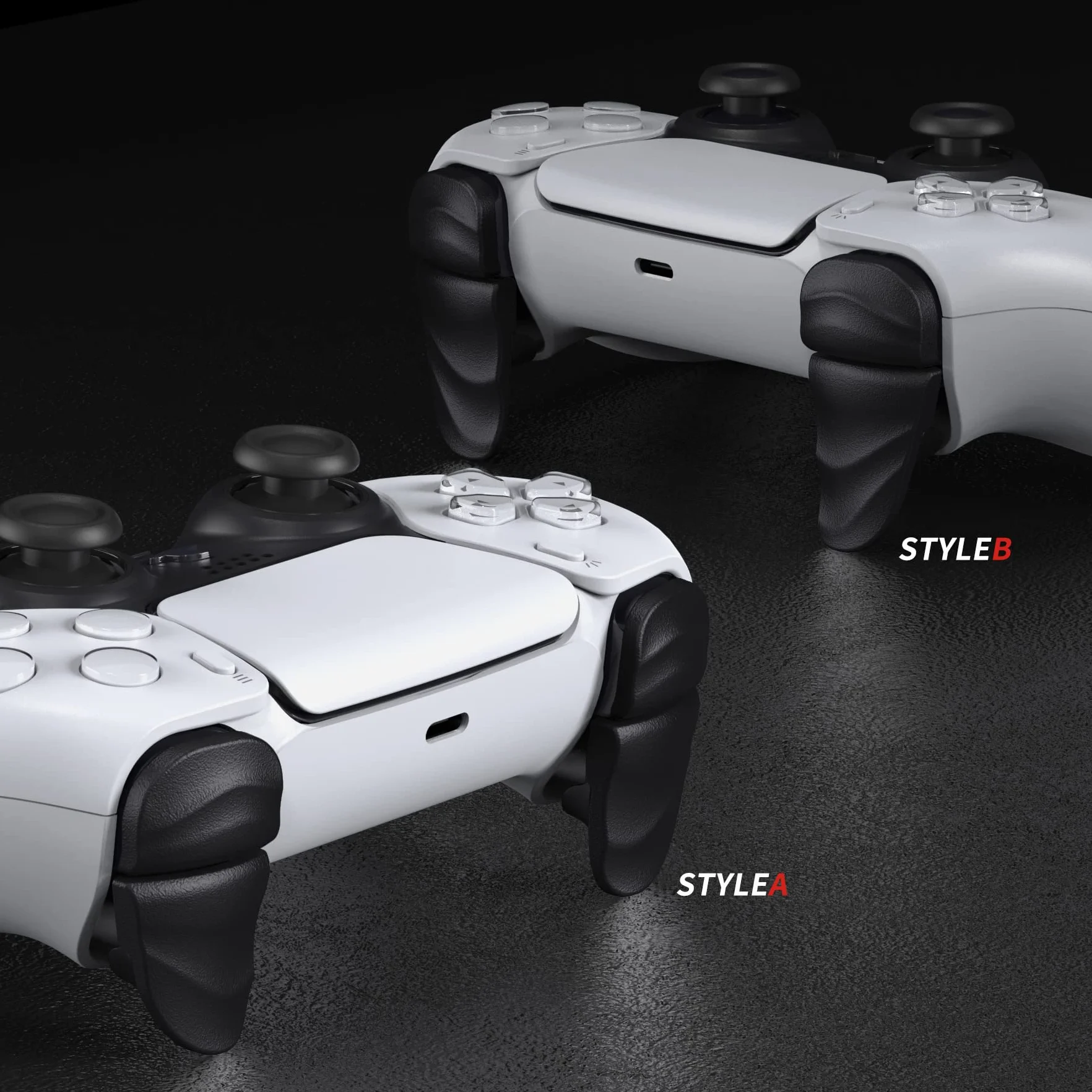 PlayVital DUNE 2 par Trigger Stop Shoulder Buttons Extension do ps5 Kontrolera,Przycisk Wyzwalacza do ps5 Edge Joystick Akcesoria,Przedłużacze Zderzaka do PS Portal-Czarny