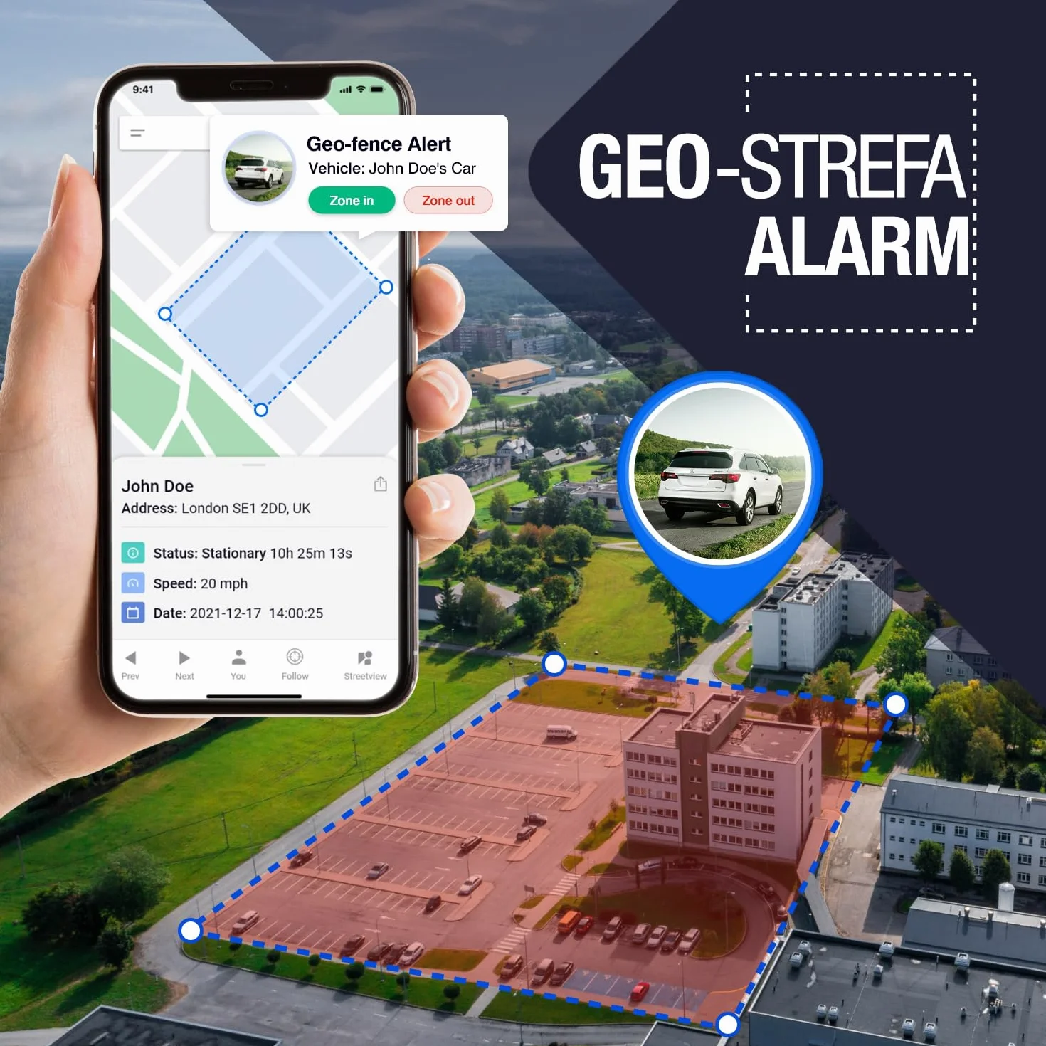 GPSLive Geo Track Lokalizator GPS do Pojazdów – Tracker GPS do Samochodu, Vana i Motocykla, Śledzenie GPS w Czasie Rzeczywistym, Samodzielna Instalacja, System Telematyczny