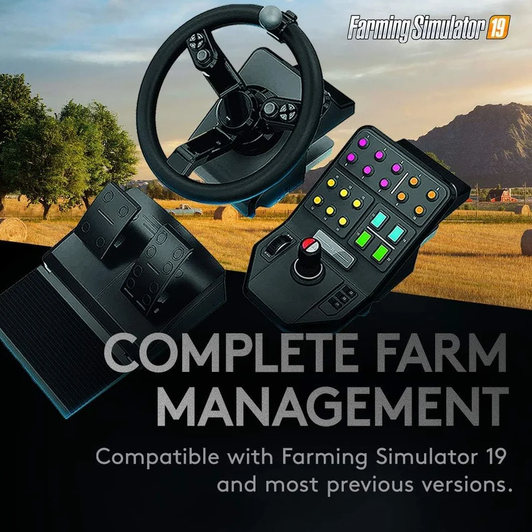 Logitech G Kontroler Farm Sim, kierownica i pedały 900° do Farming Simulator, 38 przycisków, USB, PC/Mac - Czarny