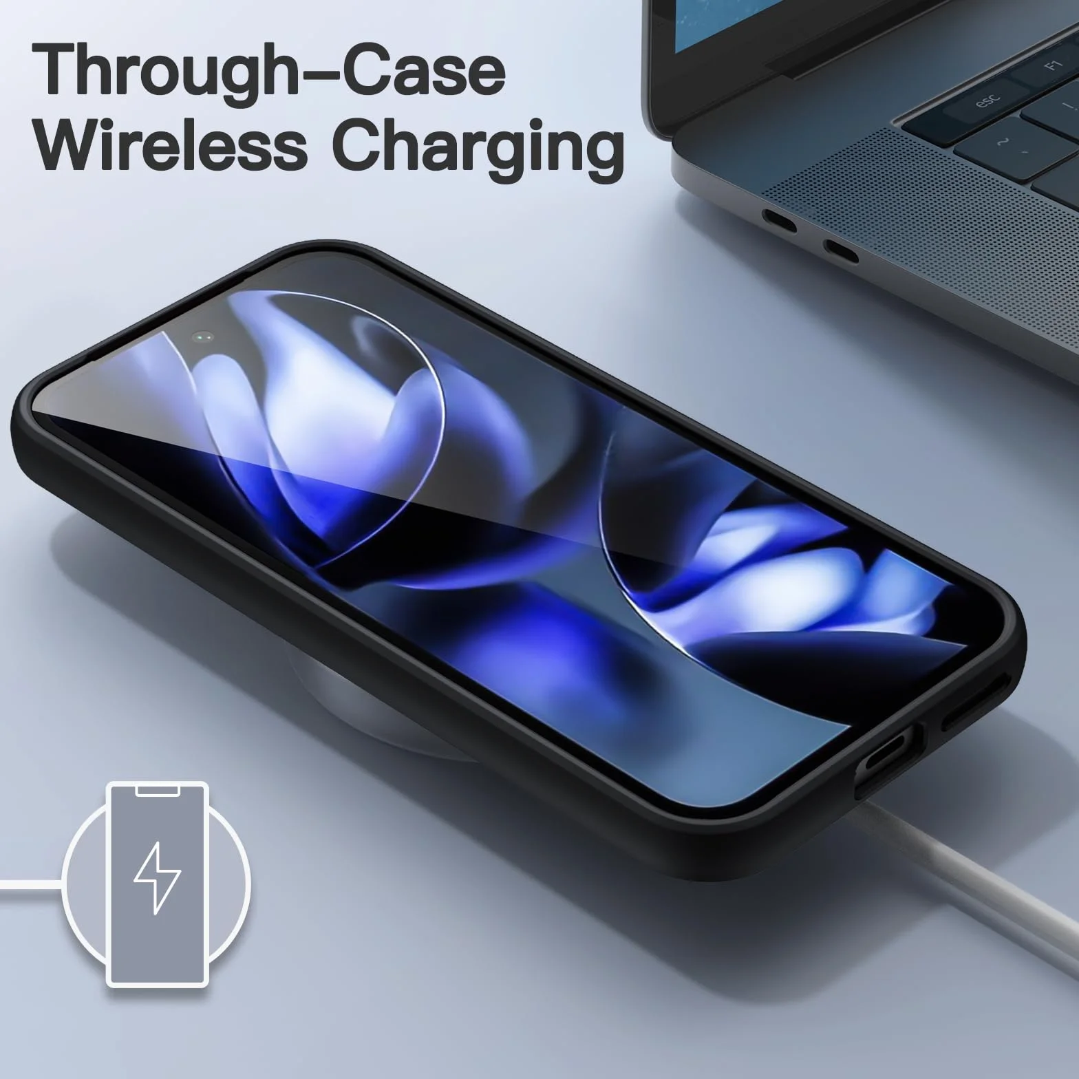 JETech Matowe Etui dla Google Pixel 9a 6,3 Cala 2025, Mroźny Przeświecający Tył Ochronny Szczupły na Telefon Osłona, Anty Odcisk Palca (Czarny)